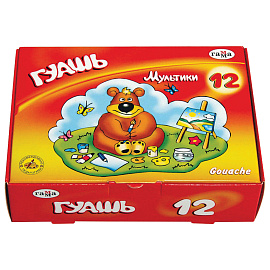 Гуашь Гамма Мультики 12 цветов по 20 мл