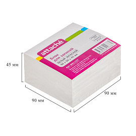 Блок для записей Attache 90x90x45 мм белый (плотность 80 г/кв.м)