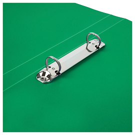 Папка на 2 кольцах СТАММ А4, 25мм, 500мкм, пластик, зеленая фото Папка на 2 кольцах СТАММ А4, 25мм, 500мкм, пластик, зеленая