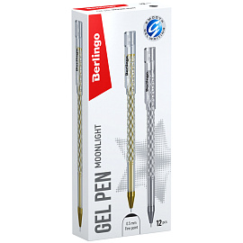 Ручка гелевая Berlingo "Moonlight" черная, 0,5мм, корпус ассорти