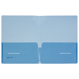 Папка-уголок с 2 карманами BRAUBERG, синяя, 0,18 мм, 224883