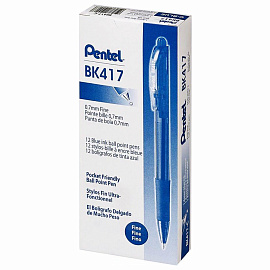 Ручка шариковая автоматическая Pentel BK417-C синяя (толщина линии 0, 27 мм)