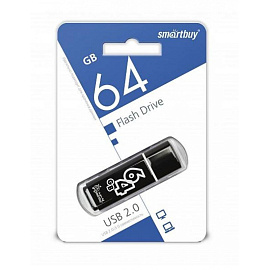 Флешка USB 2.0 64 ГБ Smartbuy Glossy (SB64GBGS-K)