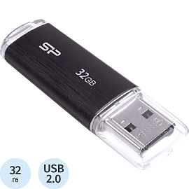 Флешка USB 2.0 32 ГБ Silicon Power Ultima U02 (SP032GBUF2U02V1K)