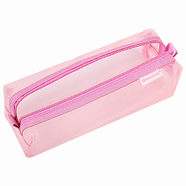 Пенал-тубус BRAUBERG, сетка, 22х5х5 см, розовый, 272235