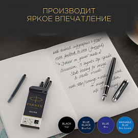 Картриджи чернильные для перьевой ручки Parker синие (5 штук в упаковке, артикул производителя 1950384)
