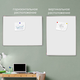 Доска магнитно-маркерная 90х120 см, алюминиевая рамка, ГАРАНТИЯ 10 ЛЕТ, STAFF, 235463