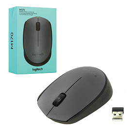Мышь беспроводная Logitech M170 серая (910-004642)