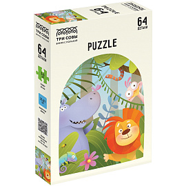 Пазл 64 эл. ТРИ СОВЫ "Веселая Африка