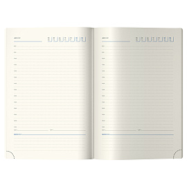 Ежедневник недатированный, А5, 136л., кожзам, Berlingo "Metallic", сер. срез, голубой металлик