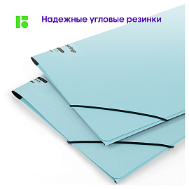 Папка на резинке Berlingo "Instinct" А4, пластик, 600мкм, аквамарин