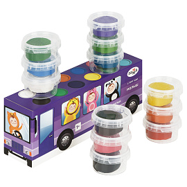 Тесто для лепки Гамма "Малыш. Автобус" 12 цветов, 720г, картон. упаковка фото Тесто для лепки Гамма "Малыш. Автобус" 12 цветов, 720г, картон. упаковка