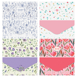 Конверт для денег MESHU "Meadow" 85*164мм, матовая ламинация, 4 дизайна
