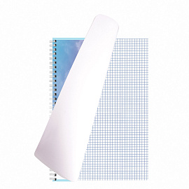 Тетрадь А4, 80 л., BRAUBERG, гребень, клетка, глянцевый лак, "CLOUD", 404053