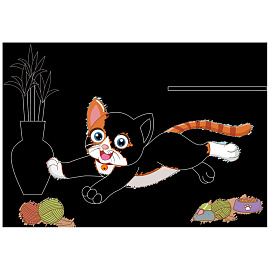 Гравюра Мульти-Пульти "Для девочек: Принцесса и котенок", А5