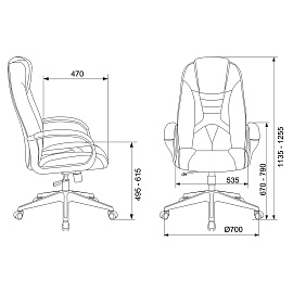 Кресло игровое Zombie Viking 8 чёрное (искусственная кожа, пластик)