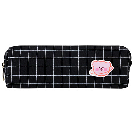 Пенал BRAUBERG, 1 отделение, полиэстер, "Cute bear", черный, 19х4х6 см, 272303