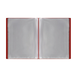 Папка со 100 вкладышами СТАММ А4, 30мм, 600мкм, пластик, красная фото Папка со 100 вкладышами СТАММ А4, 30мм, 600мкм, пластик, красная