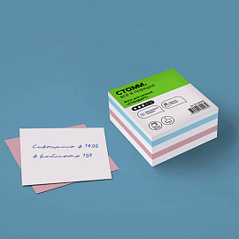 Блок для записей СТАММ "Стандарт", 9*9*4,5см, ассорти