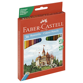 Карандаши цветные Faber-Castell "Замок", 36цв., шестигр., заточ., картон, европодвес фото Карандаши цветные Faber-Castell "Замок", 36цв., шестигр., заточ., картон, европодвес