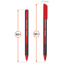 Ручка шариковая Berlingo "Triangle Twin" красная, 0,7мм, игольчатый стержень фото Ручка шариковая Berlingo "Triangle Twin" красная, 0,7мм, игольчатый стержень