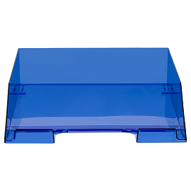 Лоток для бумаг горизонтальный СТАММ "Фаворит", тонированный синий