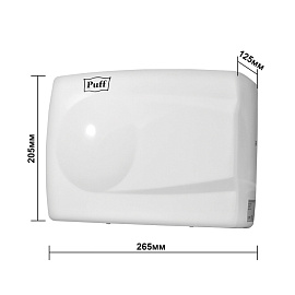 Сушилка для рук PUFF-8828W, 1500 Вт, металлическая, белая, 1401.333 фото Сушилка для рук PUFF-8828W, 1500 Вт, металлическая, белая, 1401.333