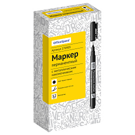 Маркер перманентный OfficeSpace черный, тонкий металл. наконечник, 0,5мм фото Маркер перманентный OfficeSpace черный, тонкий металл. наконечник, 0,5мм