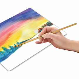 Кисть ПИФАГОР, БЕЛКА, круглая, № 3, деревянная лакированная ручка, с колпачком, 200817