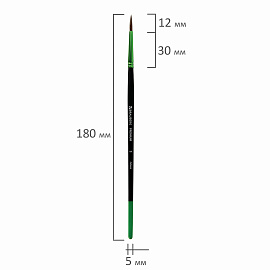 Кисть из ворса пони № 3, BRAUBERG PREMIUM, 200982