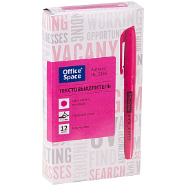 Текстовыделитель OfficeSpace розовый, 1-3мм фото Текстовыделитель OfficeSpace розовый, 1-3мм