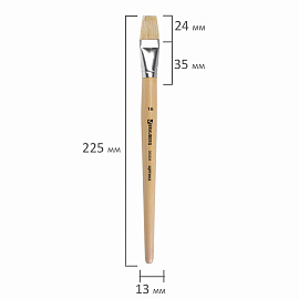 Кисть BRAUBERG, щетина, плоская, № 16, 200205