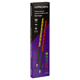 Карандаш ч/г Красин "Паттерн" ТМ (НВ), кругл., заточен., ассорти.