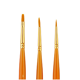 Набор кистей Мульти-Пульти 3шт., синтетика, круглые № 1, 2, плоская № 3, блистер