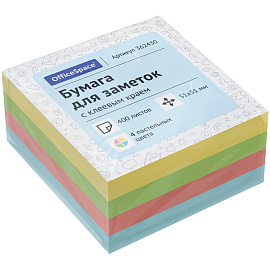 Самоклеящийся блок OfficeSpace, 51*51мм, 400л., 4 пастельных цвета