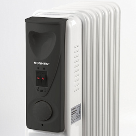 Обогреватель масляный SONNEN DFS-07, 1500 Вт, 7 секций, белый, 453498