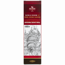 Карандаш чернографитный 2H Koh-I-Noor 1500 заточенный шестигранный
