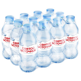 Вода питьевая Святой Источник негазированная 0.33 л (12 штук в упаковке)