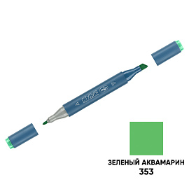 Маркер двусторонний для скетчинга Гамма "Студия", зеленый аквамарин, корпус трехгранный, пулевид./клиновид. наконечники
