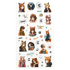 Наклейки объемные MESHU "Neko", 10*23см, пакет европодвес фото Наклейки объемные MESHU "Neko", 10*23см, пакет европодвес
