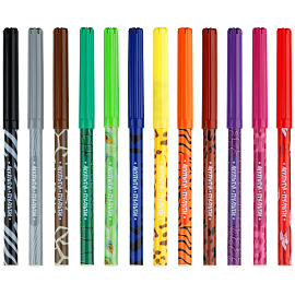 Фломастеры Мульти-Пульти "Зоопарк", 12цв., с печатью, картон фото Фломастеры Мульти-Пульти "Зоопарк", 12цв., с печатью, картон