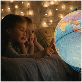 Глобус физический/политический подсветка от батареек, GLOBEN "Классик Евро", 250 мм, Ве012500257