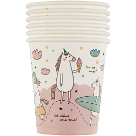 Стаканы бумажные MESHU "Unicorn", 200мл, 6шт.