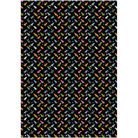 Упаковочная бумага глянц. 70*100см, MESHU "Полет в космос", 80г/м2