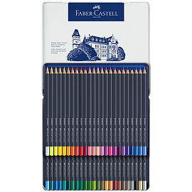 Карандаши цветные Faber-Castell "Goldfaber", 48цв., круглые, заточен., метал. коробка фото Карандаши цветные Faber-Castell "Goldfaber", 48цв., круглые, заточен., метал. коробка