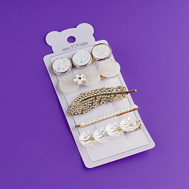 Заколки для волос MESHU, цвет перламутр, 5шт., европодвес фото Заколки для волос MESHU, цвет перламутр, 5шт., европодвес