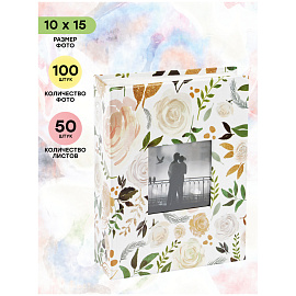 Фотоальбом 100 фото 10*15см, ArtSpace "White flowers
