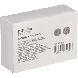 Скрепки канцелярские 28 мм Attache Economy металлические никелированные (100 штук в упаковке)