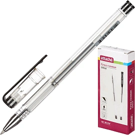 Ручка гелевая неавтоматическая Attache Omega черная (толщина линии 0.5 мм)