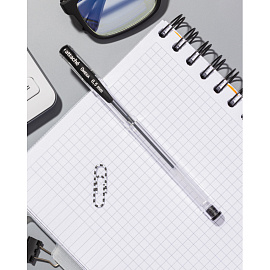 Ручка гелевая неавтоматическая Attache Omega черная (толщина линии 0.5 мм)